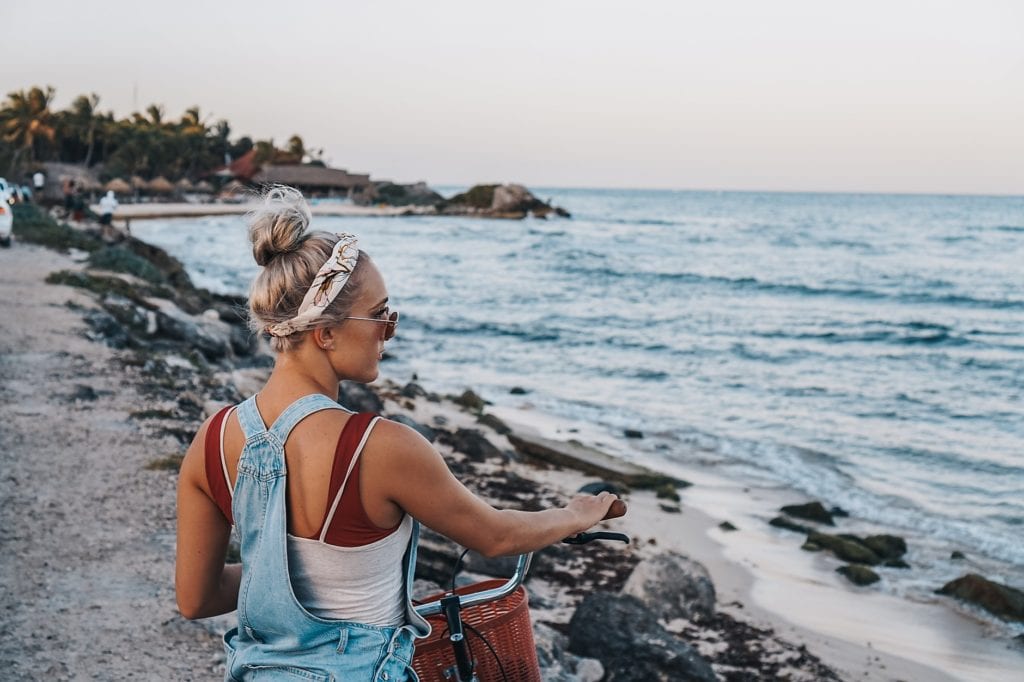 Riding Bikes in Tulum Mexico