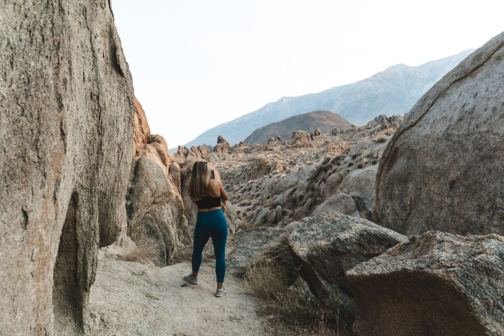 Alabama Hills in California sunset