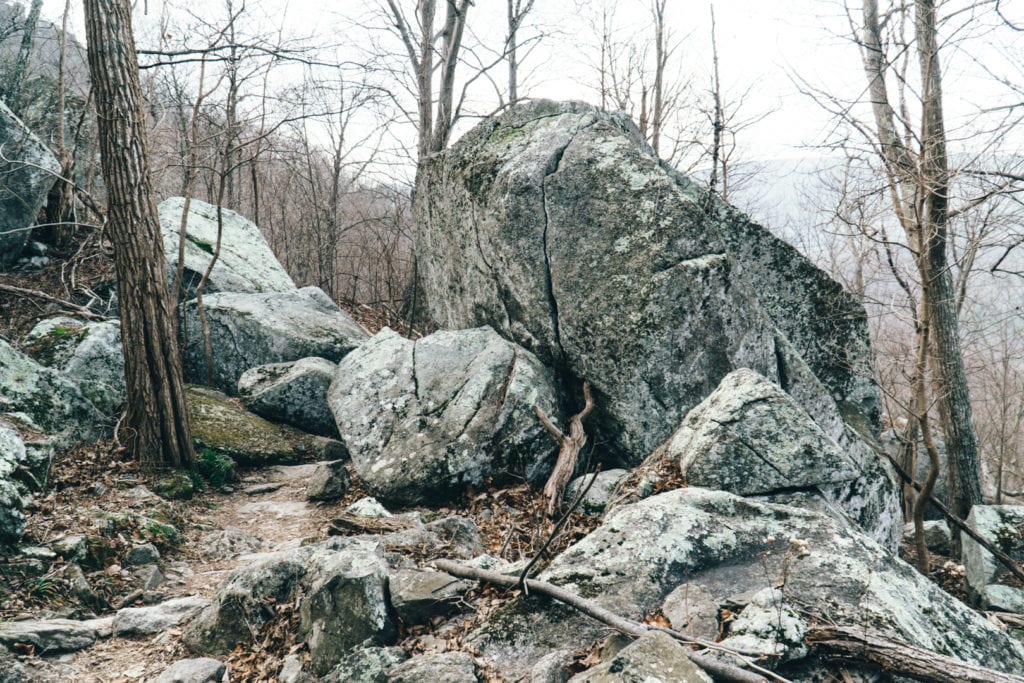 Old rag summit trail Shenandoah National Park Virginia