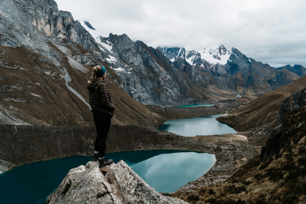 Tres Lagunas / three lakes mirador / viewpoint on Huayhuash trek in Peru