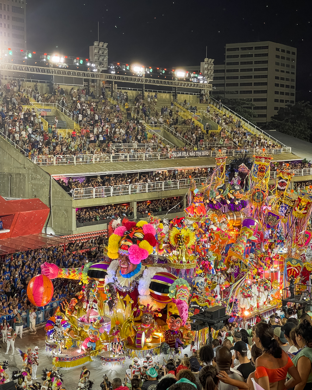 Sambadrome float during the Carnival parade in Rio