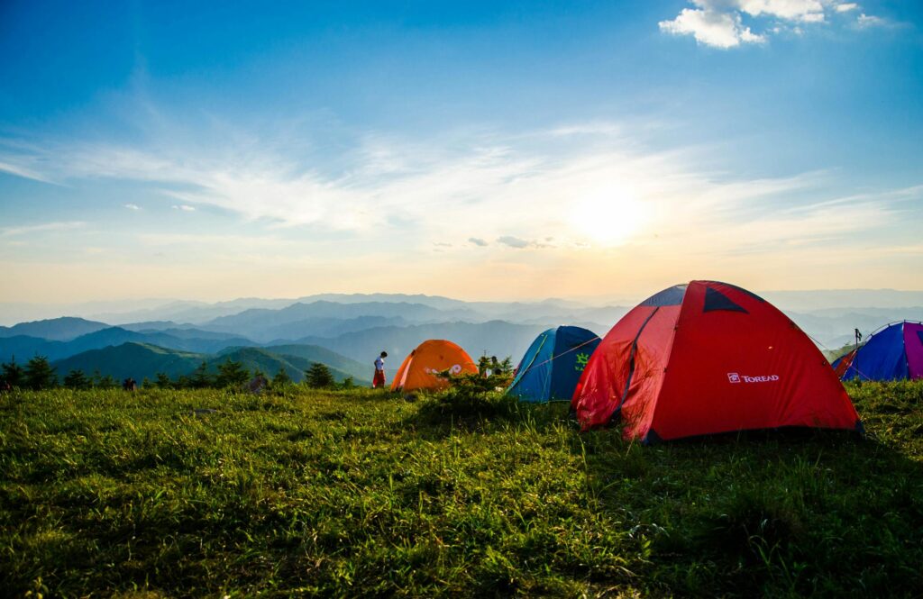 Tents set up for camping
